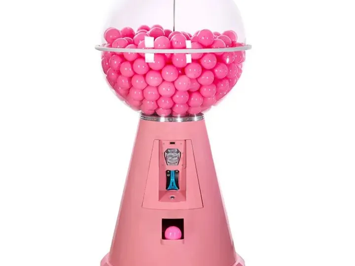 Máquina de bolas gigante rosa para bodas